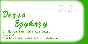 dezso egyhazy business card
