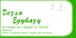 dezso egyhazy business card